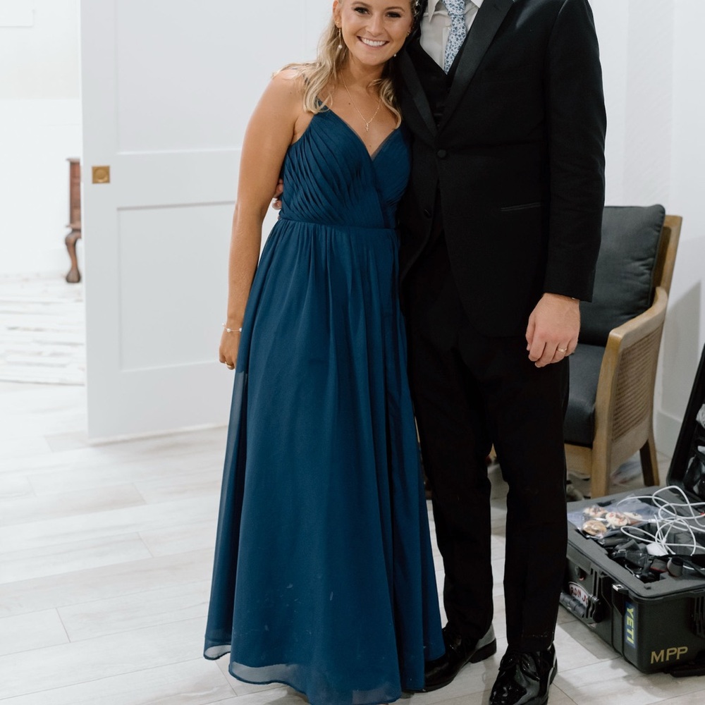 Azazie Gracie Blue Chiffon Dress